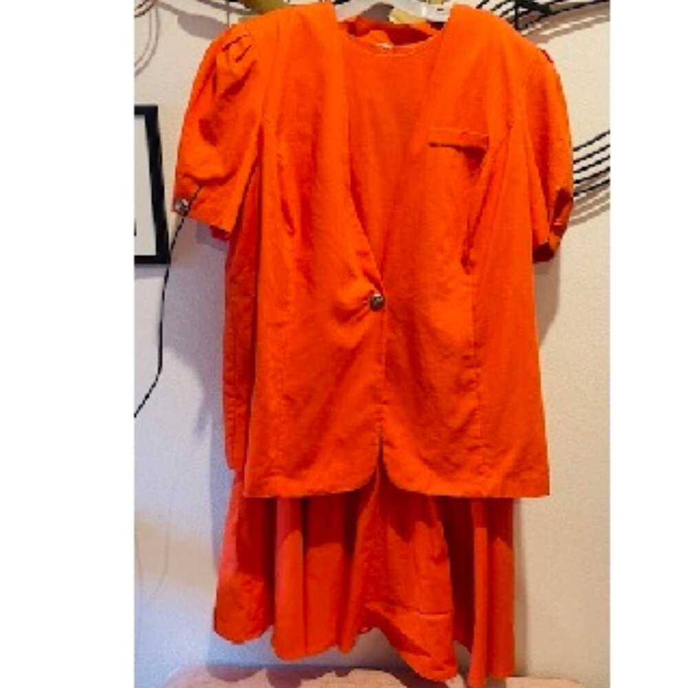 Vintage Ronni Nicole 2-piece Orange Dress and Jacket 24W